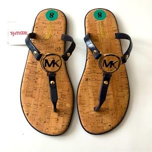 Michael Kors Charm Jelly Cork Bottom Flip Flop Sandals NWT 8